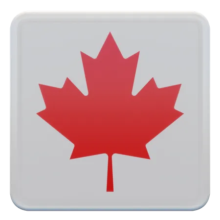 Bandera cuadrada de Canadá  3D Icon