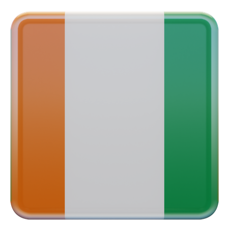 Bandera cuadrada de Costa de Marfil  3D Icon