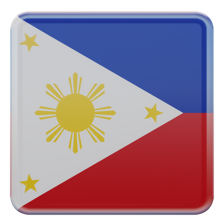 Bandera cuadrada de Filipinas  3D Icon