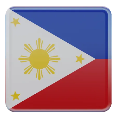 Bandera cuadrada de Filipinas  3D Icon