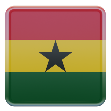 Bandera cuadrada de Ghana  3D Icon