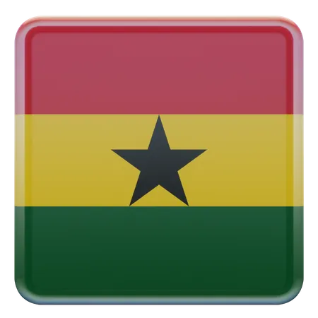 Bandera cuadrada de Ghana  3D Icon