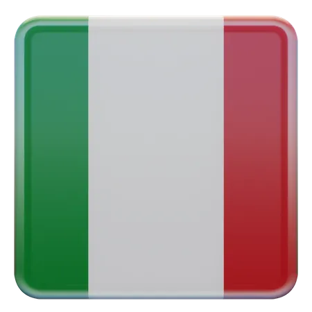 Bandera cuadrada de Italia  3D Icon