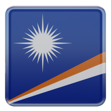 Bandera cuadrada de las Islas Marshall  3D Icon