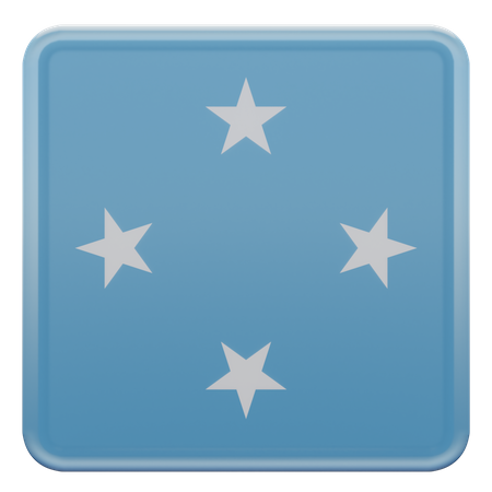 Bandera cuadrada de los Estados Federados de Micronesia  3D Icon