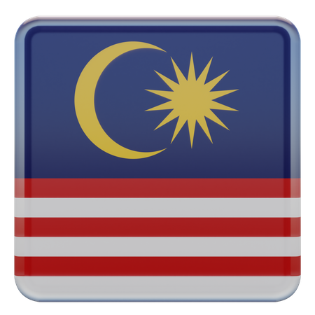 Bandera cuadrada de Malasia  3D Icon