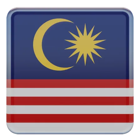 Bandera cuadrada de Malasia  3D Icon