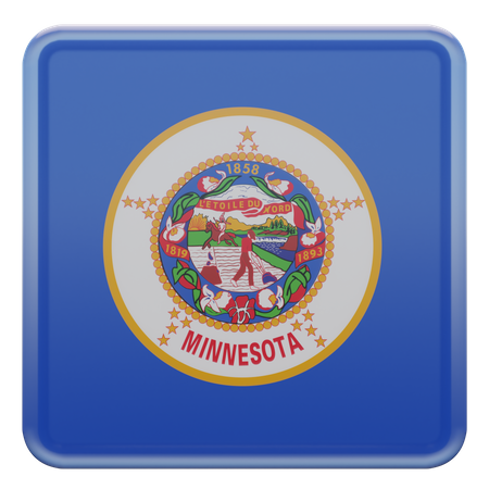 Bandera cuadrada de Minnesota  3D Icon