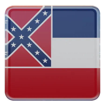 Bandera cuadrada de Mississippi  3D Icon