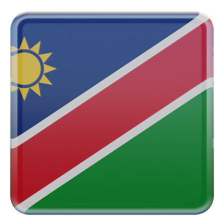 Bandera cuadrada de Namibia  3D Icon