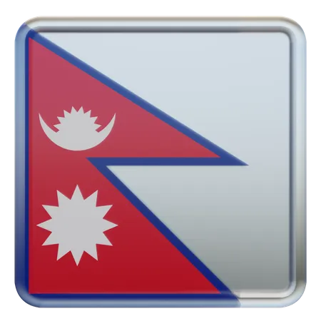 Bandera cuadrada de Nepal  3D Icon