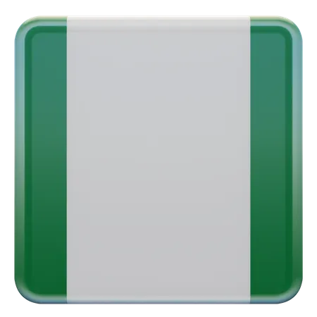 Bandera cuadrada de Nigeria  3D Icon