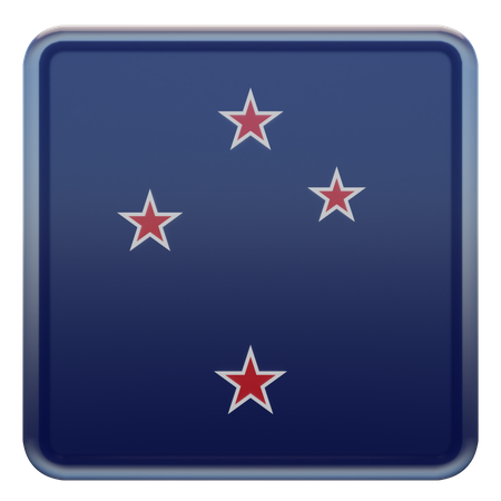 Bandera cuadrada de Nueva Zelanda  3D Icon