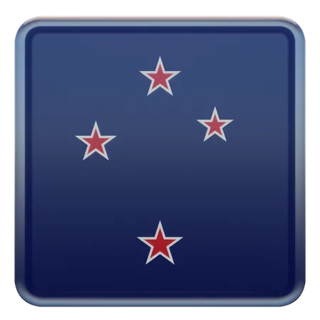 Bandera cuadrada de Nueva Zelanda  3D Icon