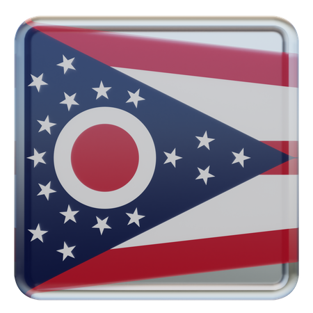 Bandera cuadrada de Ohio  3D Icon