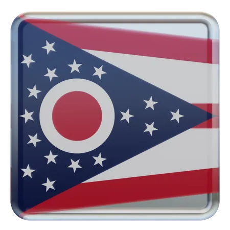 Bandera cuadrada de Ohio  3D Icon