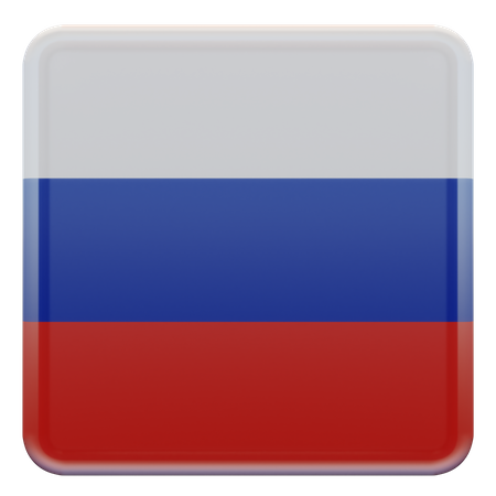 Bandera cuadrada de Rusia  3D Icon