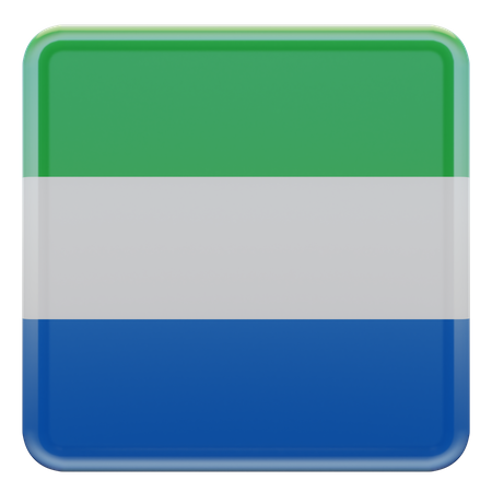 Bandera cuadrada de Sierra Leona  3D Icon