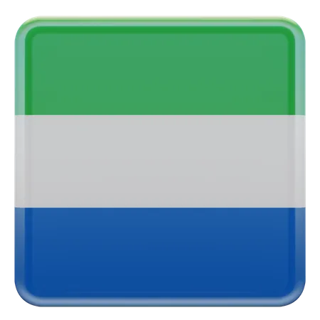 Bandera cuadrada de Sierra Leona  3D Icon