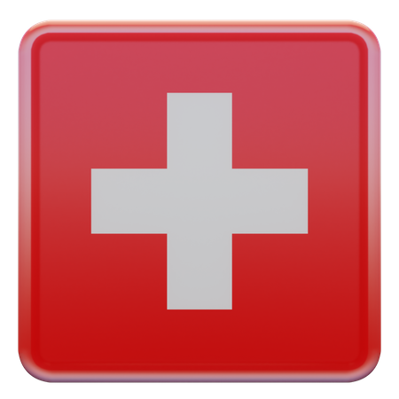 Bandera cuadrada de Suiza  3D Icon