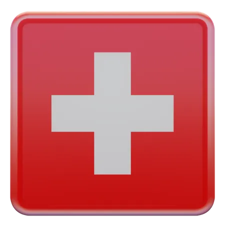 Bandera cuadrada de Suiza  3D Icon