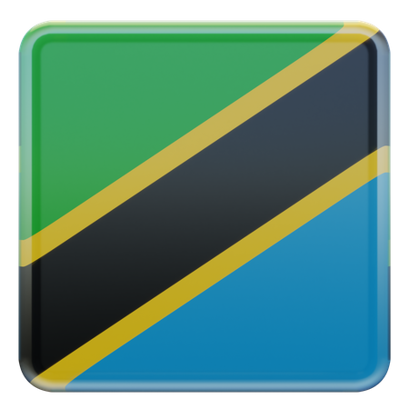 Bandera cuadrada de Tanzania  3D Icon