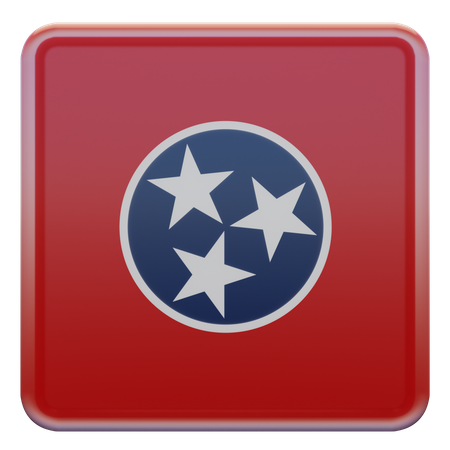 Bandera cuadrada de Tennessee  3D Icon