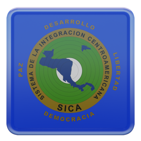 Bandera Cuadrada del Sistema de Integración Centroamericana  3D Icon