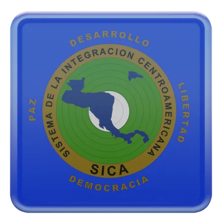 Bandera Cuadrada del Sistema de Integración Centroamericana  3D Icon