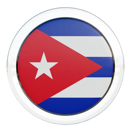 Vidrio Bandera Cuba  3D Flag