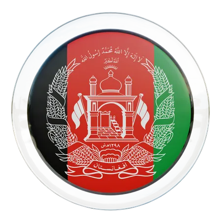 Vidrio de bandera de Afganistán  3D Flag