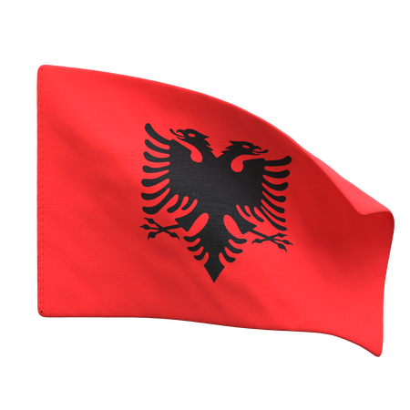 Bandera de albania  3D Icon