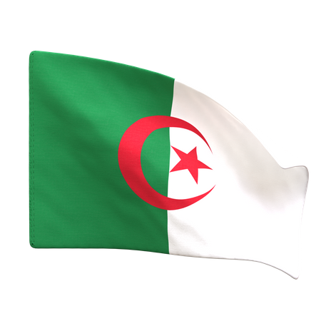 Bandera de argelia  3D Icon