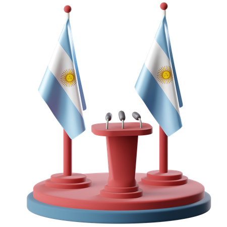 Bandera de argentina  3D Icon