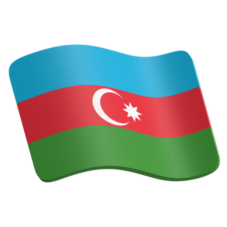 Bandera de azerbaiyán  3D Icon