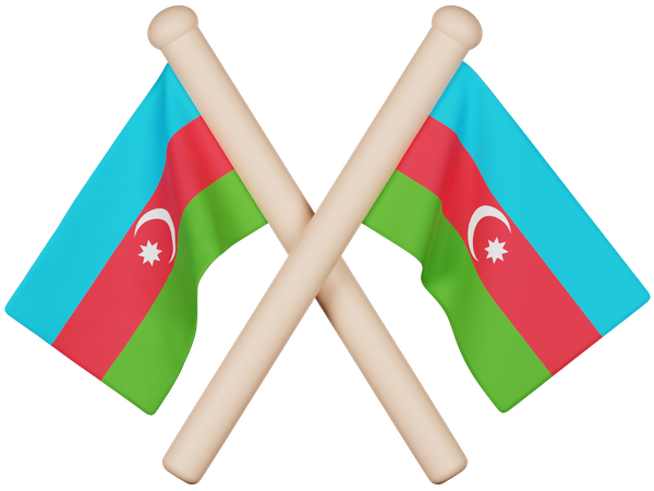 Bandera de azerbaiyán  3D Icon