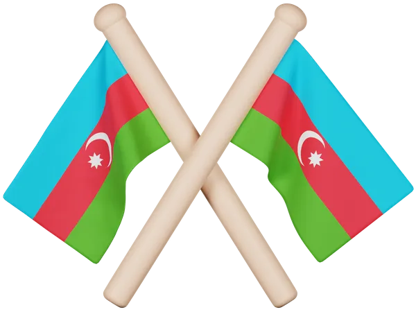 Bandera de azerbaiyán  3D Icon