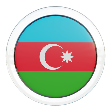 Vidrio de bandera de Azerbaiyán  3D Flag