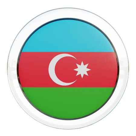 Vidrio de bandera de Azerbaiyán  3D Flag