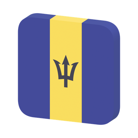 Bandera de barbados  3D Icon