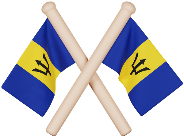 Bandera de barbados  3D Icon