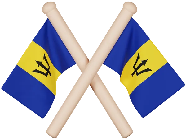 Bandera de barbados  3D Icon