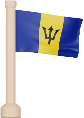 Bandera de barbados  3D Icon