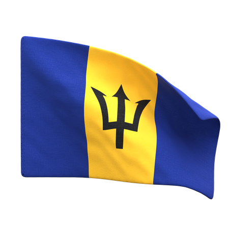 Bandera de barbados  3D Icon