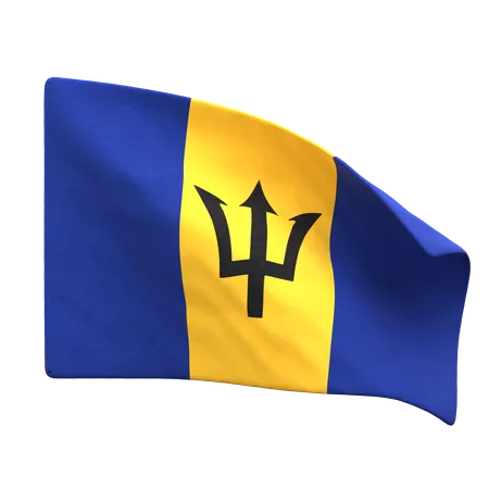 Bandera de barbados  3D Icon