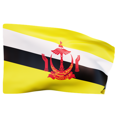 Bandera de brunei  3D Icon