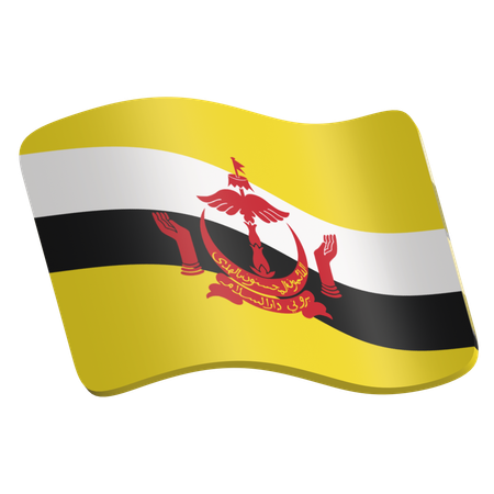 Bandera de brunei  3D Icon