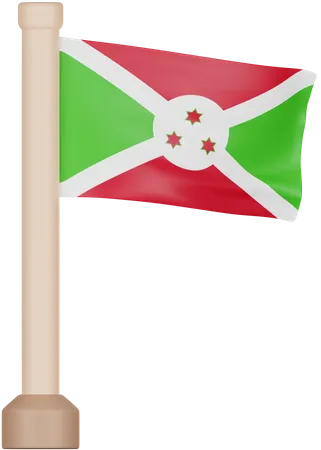 Bandera de burundi  3D Icon