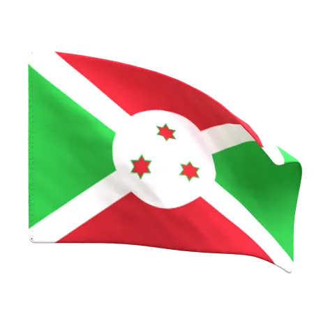 Bandera de burundi  3D Icon