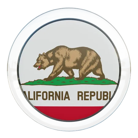 Vidrio de bandera de California  3D Flag